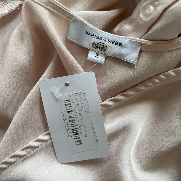 Marissa Webb Blush Tie Waist Blouse - Picture 4 of 5